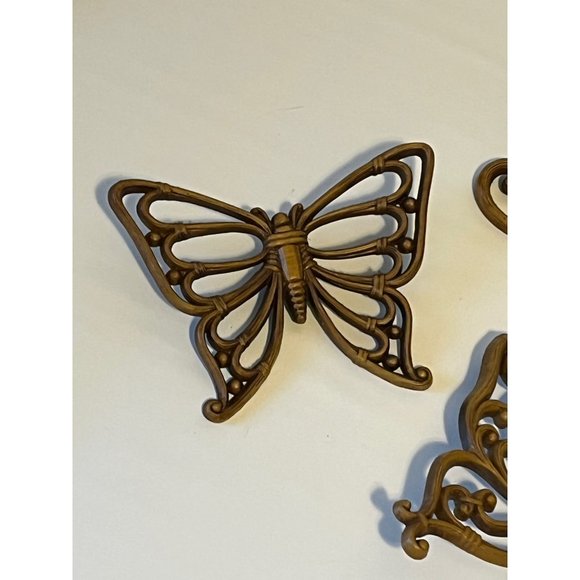 Vtg Syroco Homco Butterfly Plastic Wall Hanging Decor Set of 3 - Picture 4 of 7